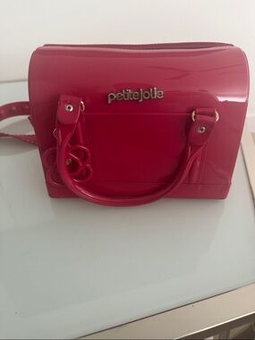 petite jolie Hot Pink Patent Satchel with Top Handles